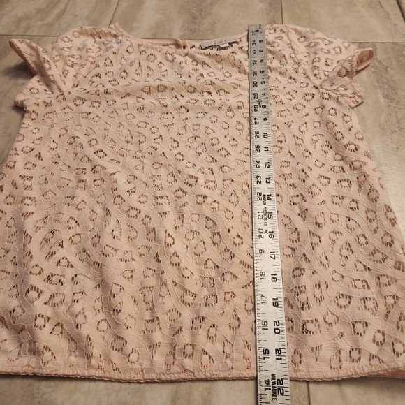 Loft Chic Lace Blouse - Peach Sz: SP Cotton Blend - Picture 11 of 11